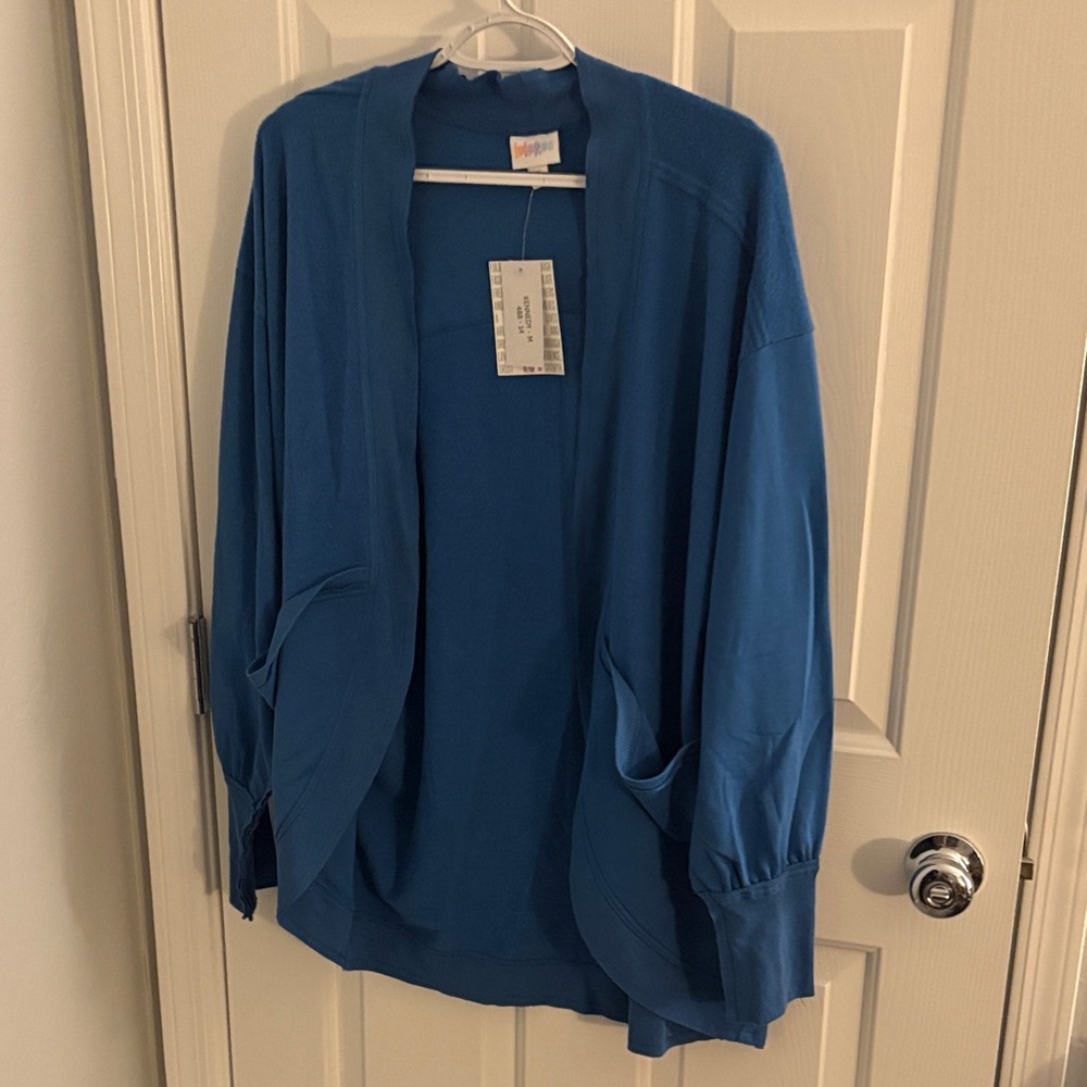LuLaRoe Blue Open Front Cardigan